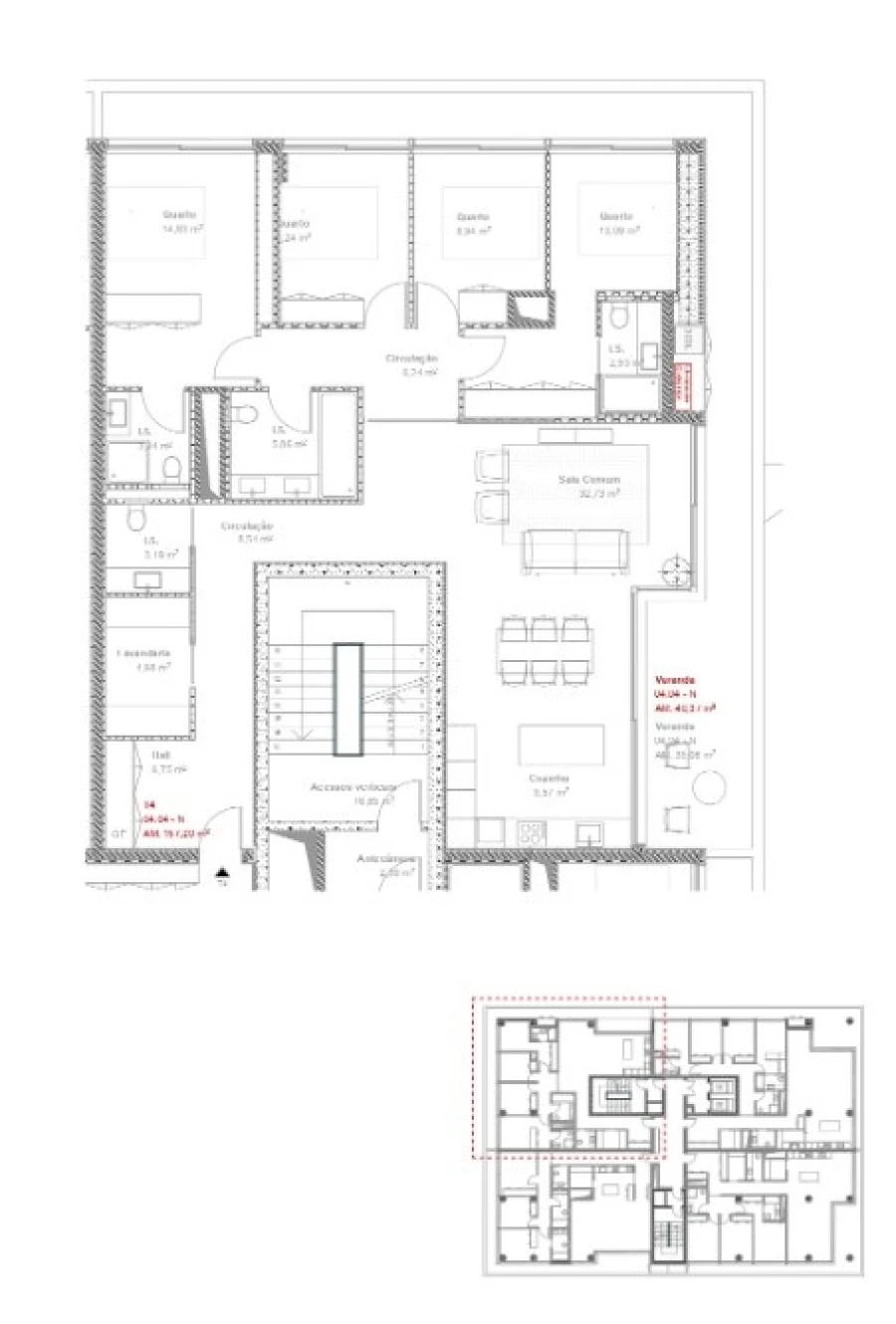 Apartamento T4 para Venda em Ramalde Planta 1