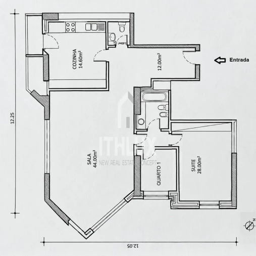 Apartamento T2 para Arrendamento em Campolide Planta 1