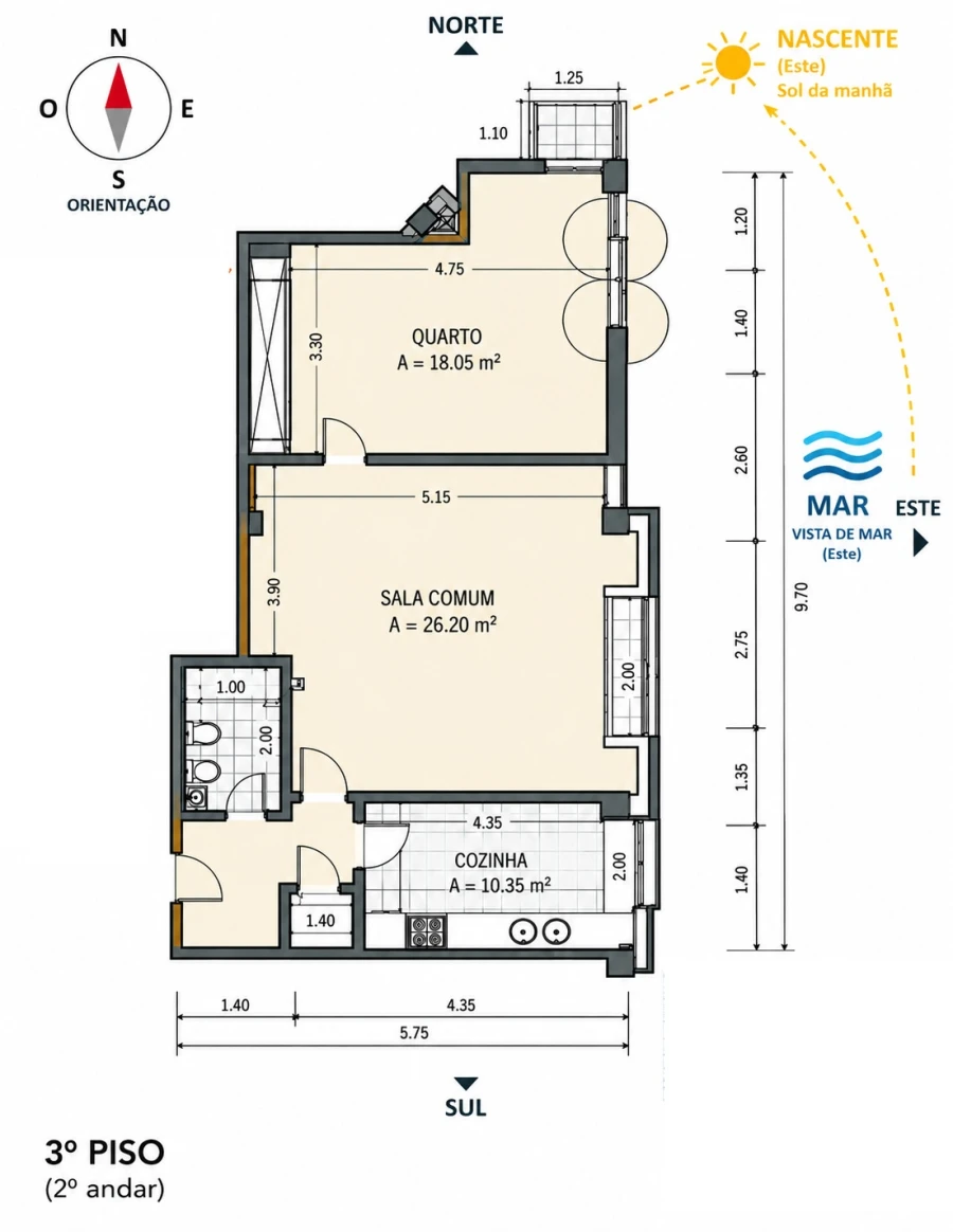 Apartamento T1 para Venda em Cascais e Estoril Planta 1