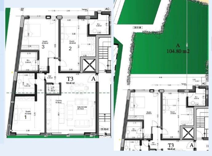 Apartamento T3 para Venda em Montenegro Planta 1