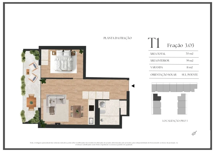 Apartamento T1 para Venda em Vilar de Andorinho Planta 1