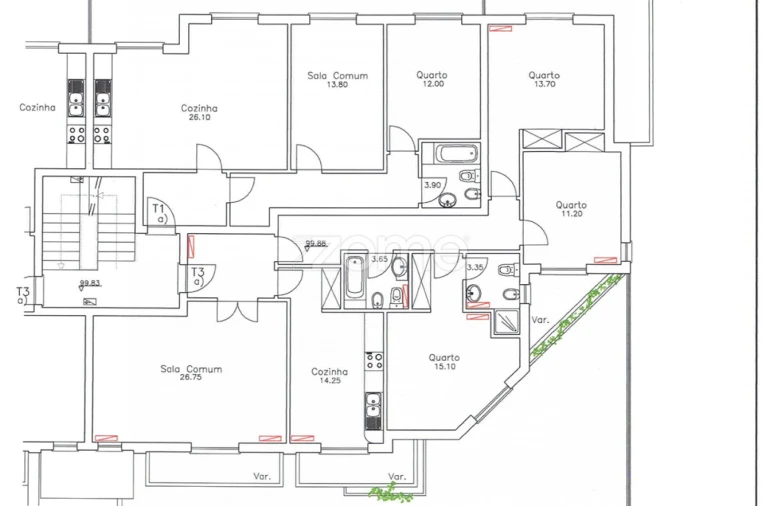 Apartamento T3 para Venda em Santa Clara e Castelo Viegas Planta 1