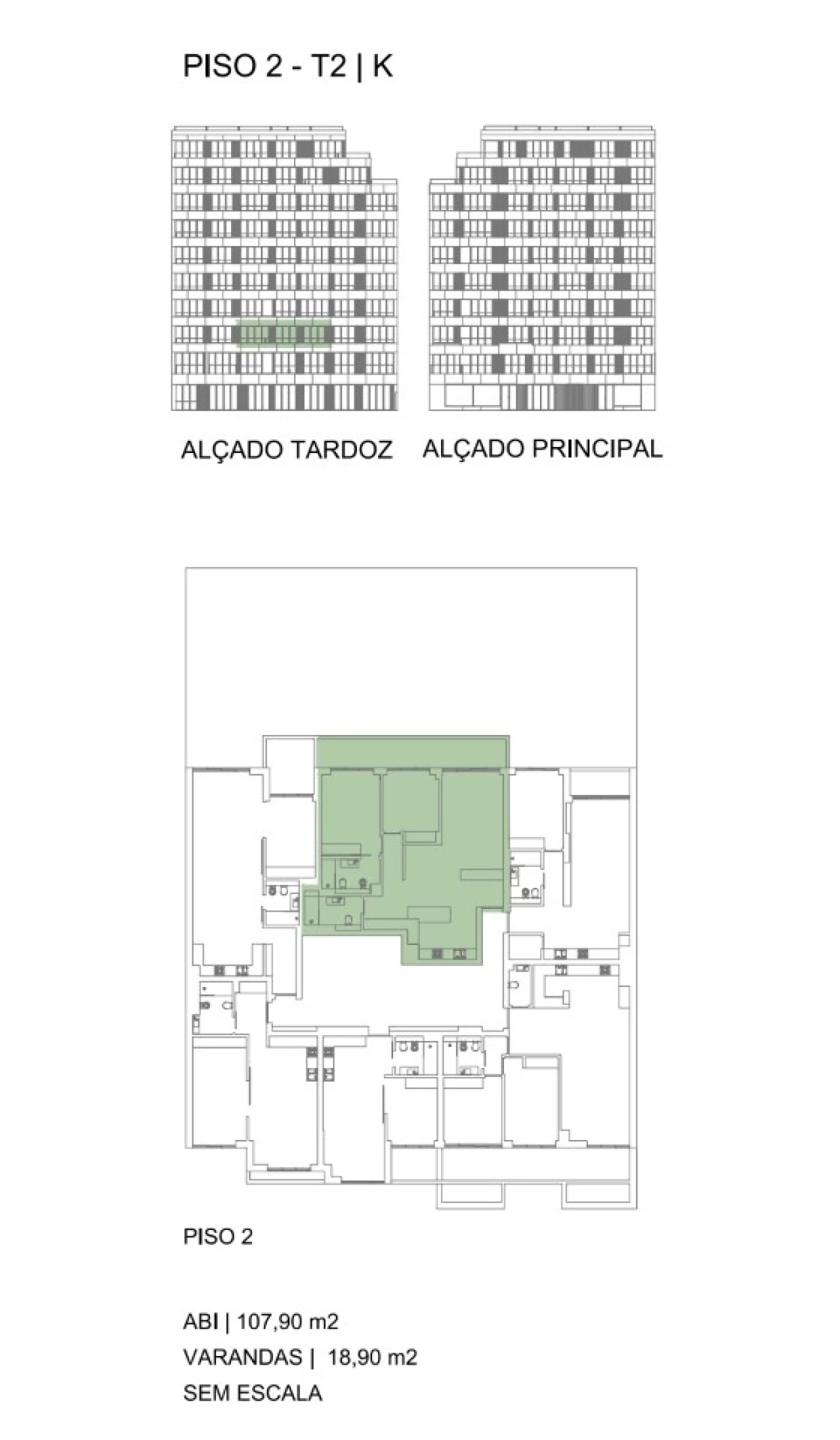 Apartamento T2 para Venda em Alvalade Planta 3