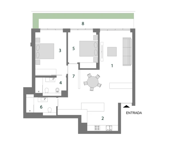 Apartamento T2 para Venda em Alvalade Planta 1