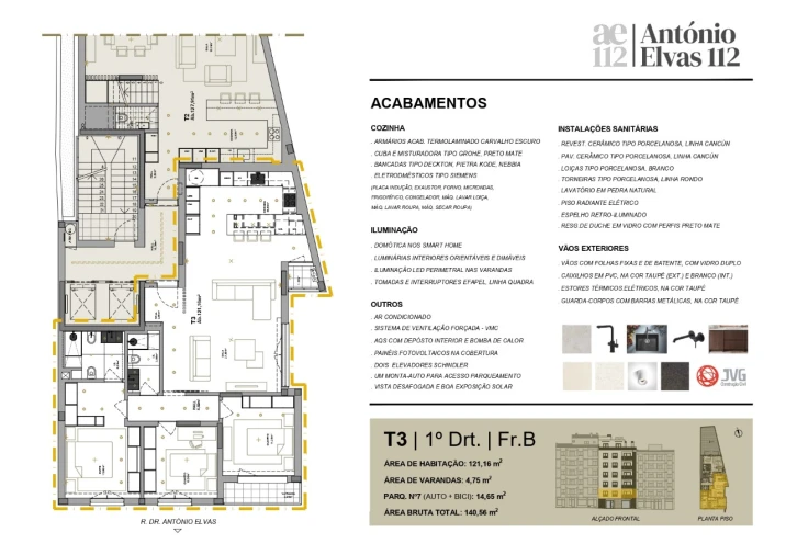 Apartamento T3 para Venda em Laranjeiro e Feijó Planta 1
