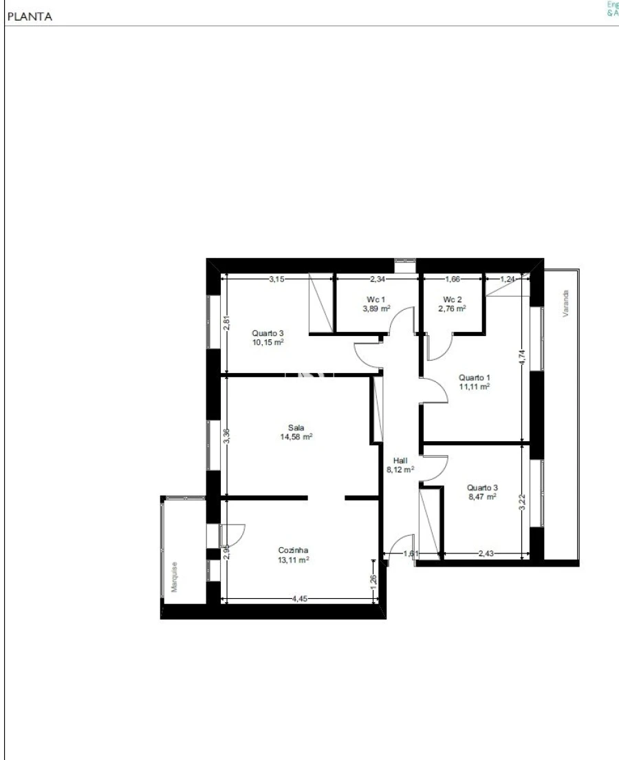 Apartamento T3 para Venda em Macieira da Maia Planta 1