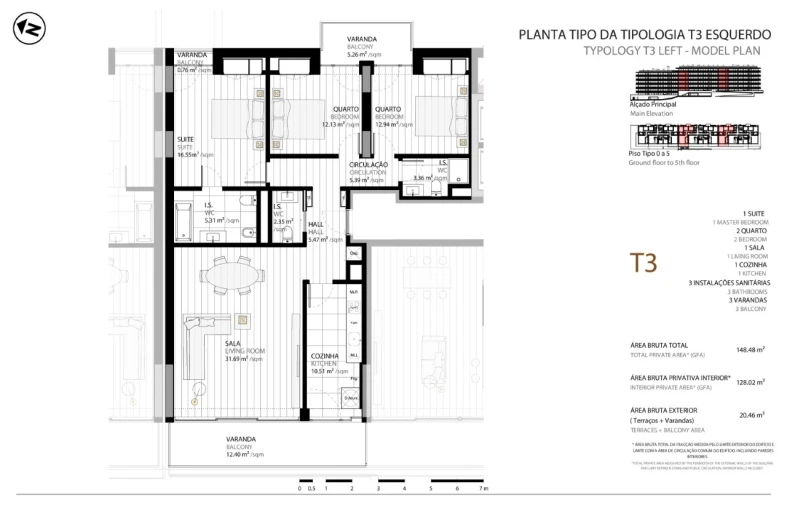 Apartamento T3 para Venda em Seixal, Arrentela e Aldeia de Paio Pires Planta 1