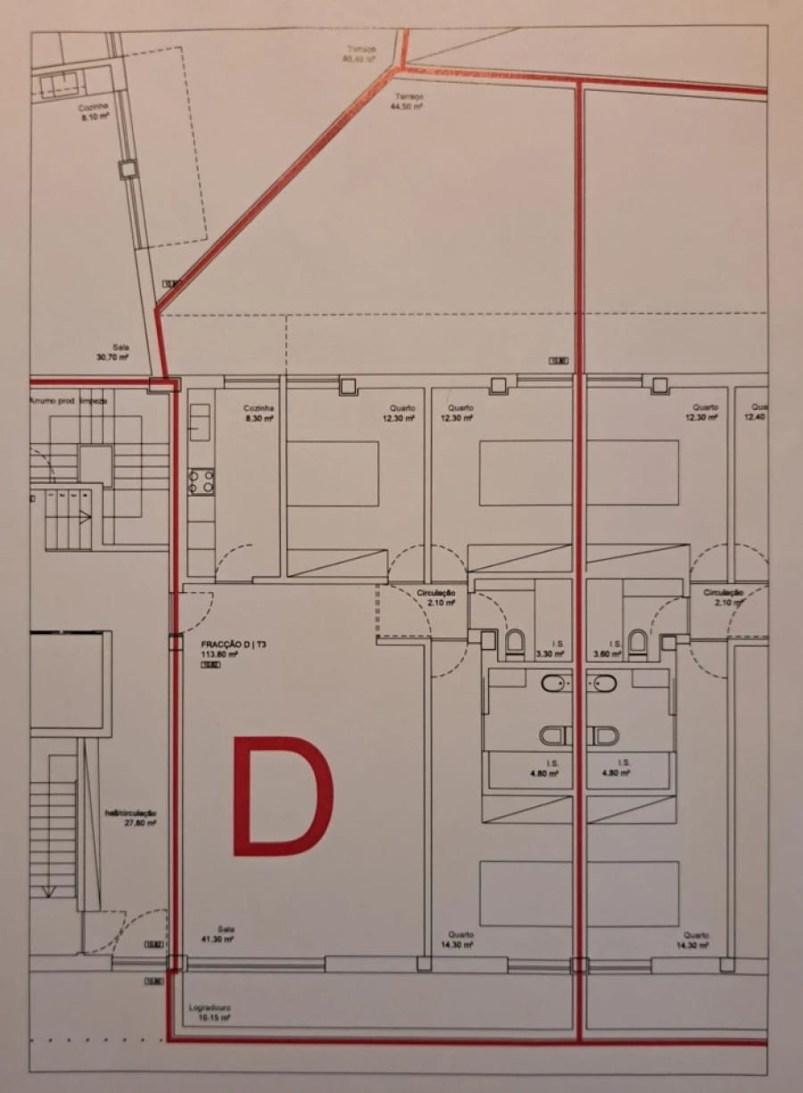 Apartamento T3 para Venda em Póvoa de Varzim, Beiriz e Argivai Planta 1