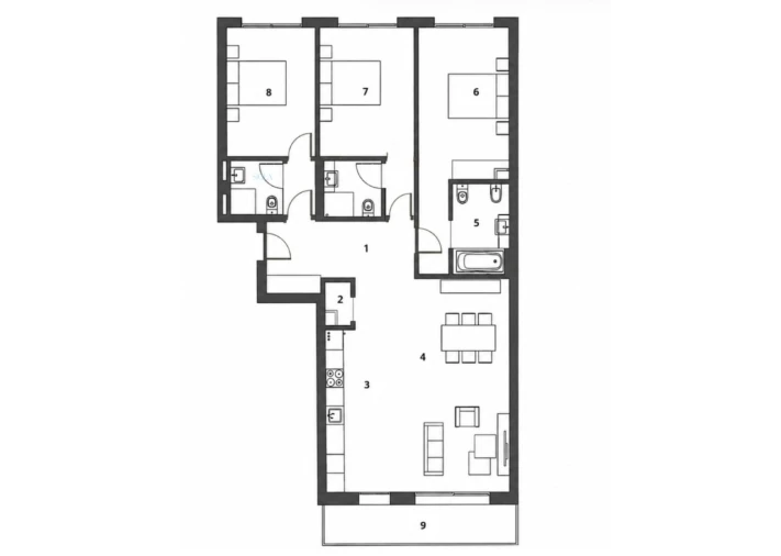 Apartamento T3 para Venda em Santa Marinha e São Pedro da Afurada Planta 1