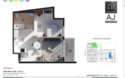 Apartamento T1 para Venda em Ribeira Brava