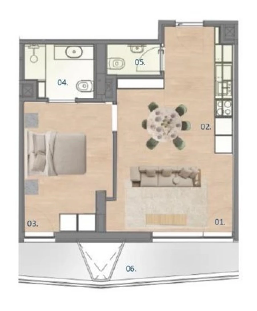 Apartamento T1 para Venda em Paranhos Planta 1