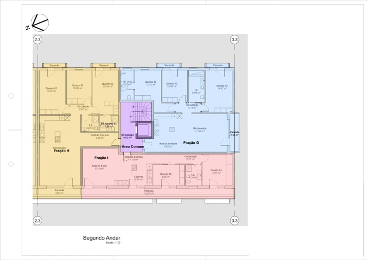 Apartamento T3 para Venda em Santa Maria, São Pedro e Matacães Planta 1