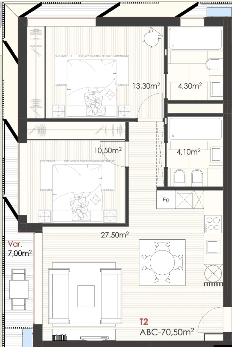Apartamento T2 para Venda em Ramalde Planta 1