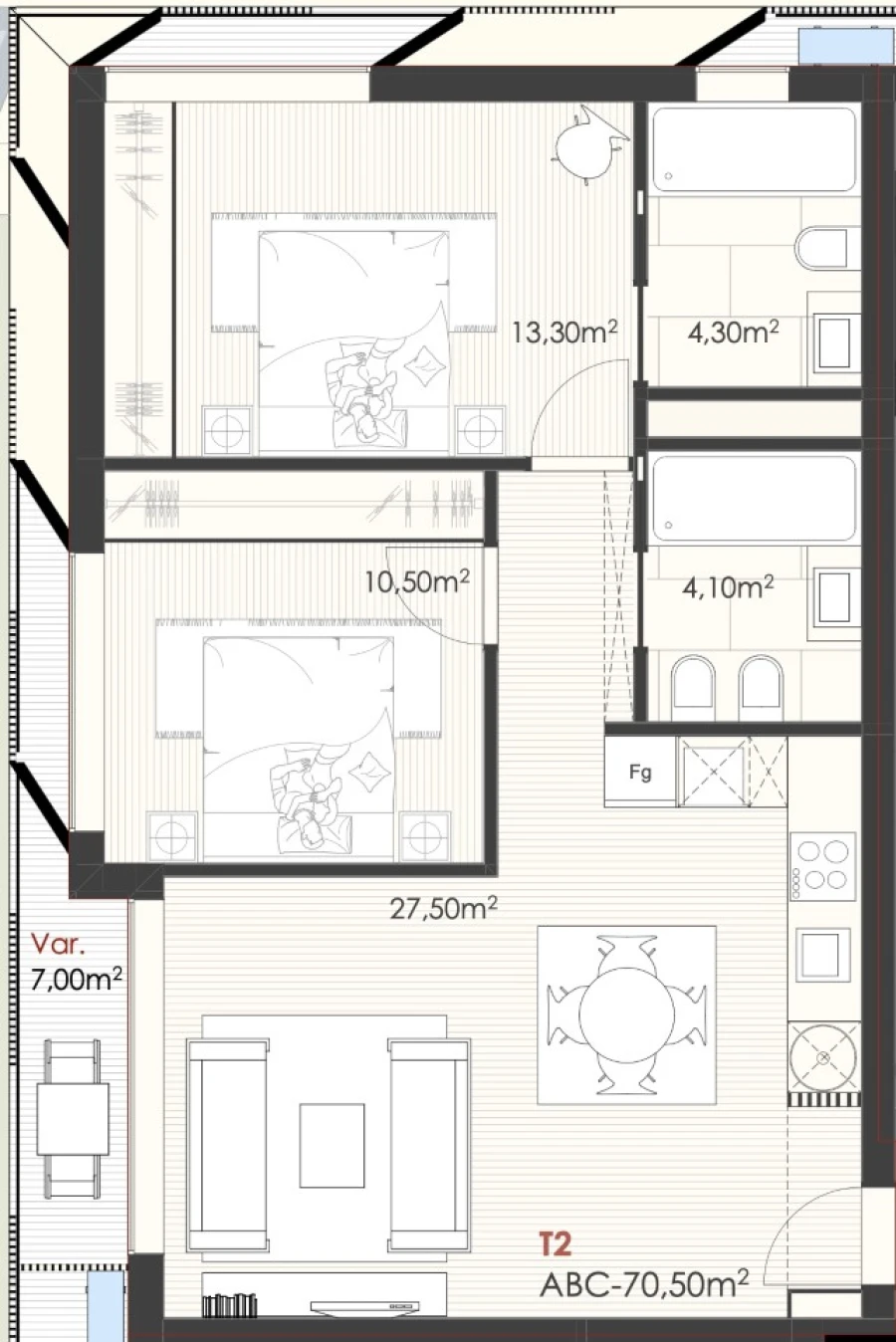 Apartamento T2 para Venda em Ramalde Planta 1