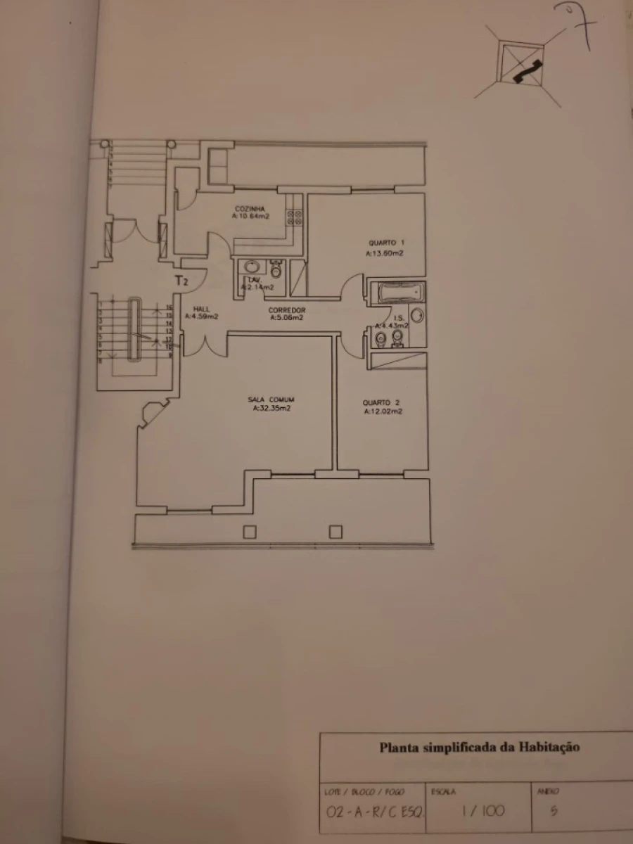 Apartamento T2 para Venda em Ericeira Planta 1