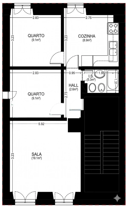 Apartamento T2 para Venda em Misericórdia