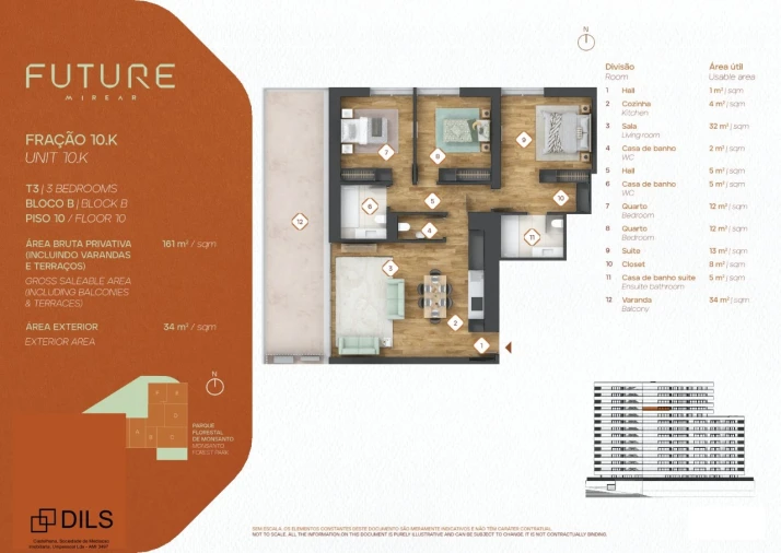 Apartamento T3 para Venda em Algés, Linda-A-Velha e Cruz Quebrada-Dafundo Planta 1