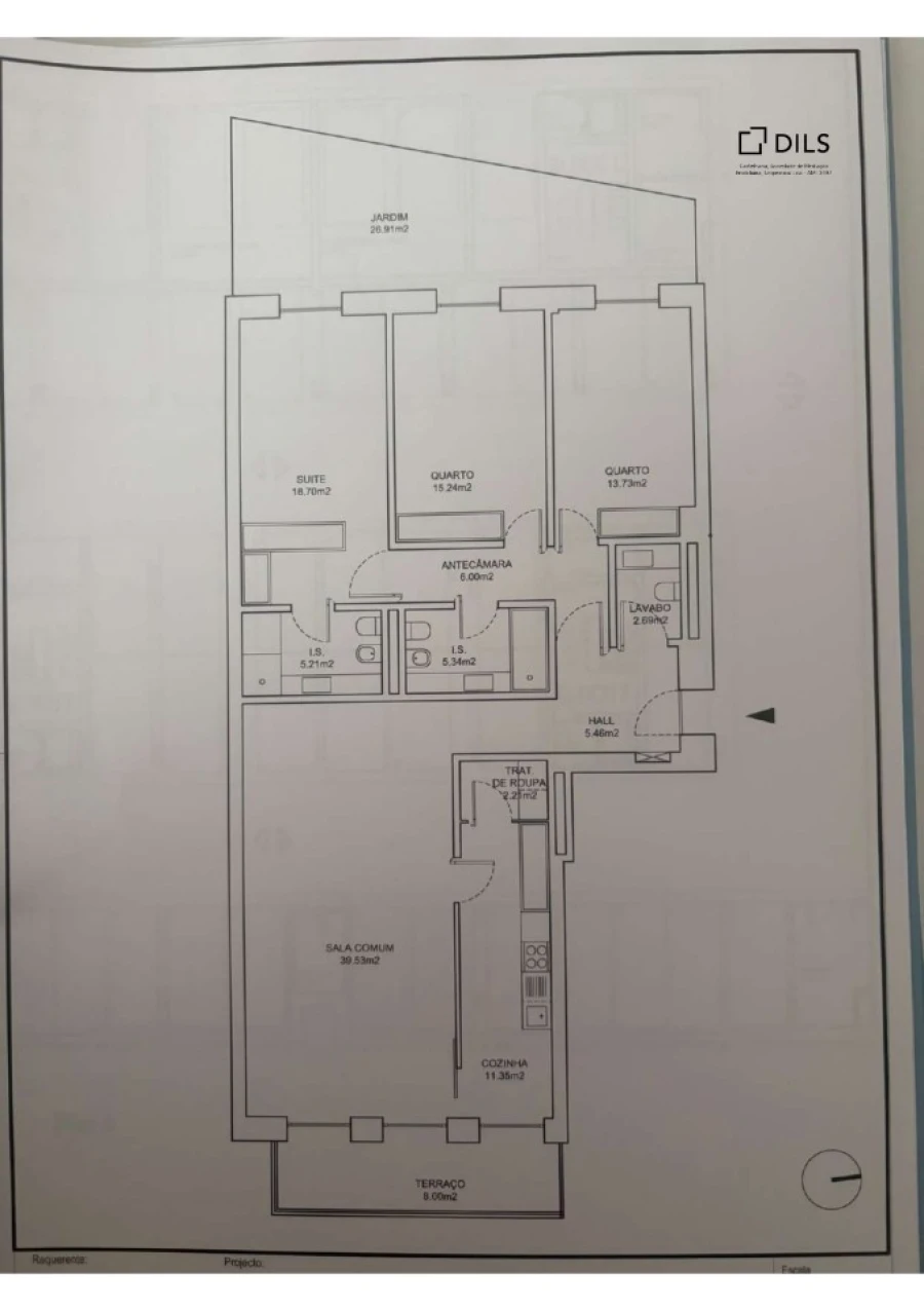 Apartamento T3 para Venda em Ajuda Planta 1
