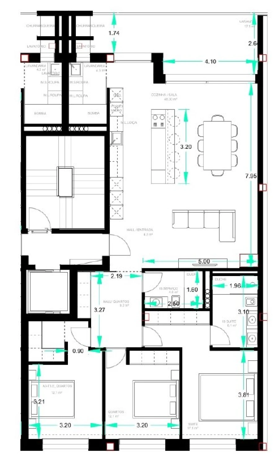 Apartamento T3 para Venda em Nogueiró e Tenões Planta 1