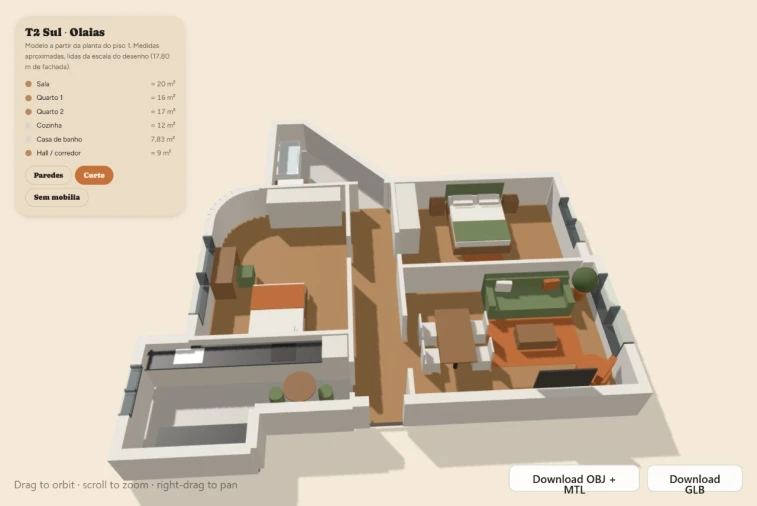 Apartamento T2 para Venda em Beato Planta 1
