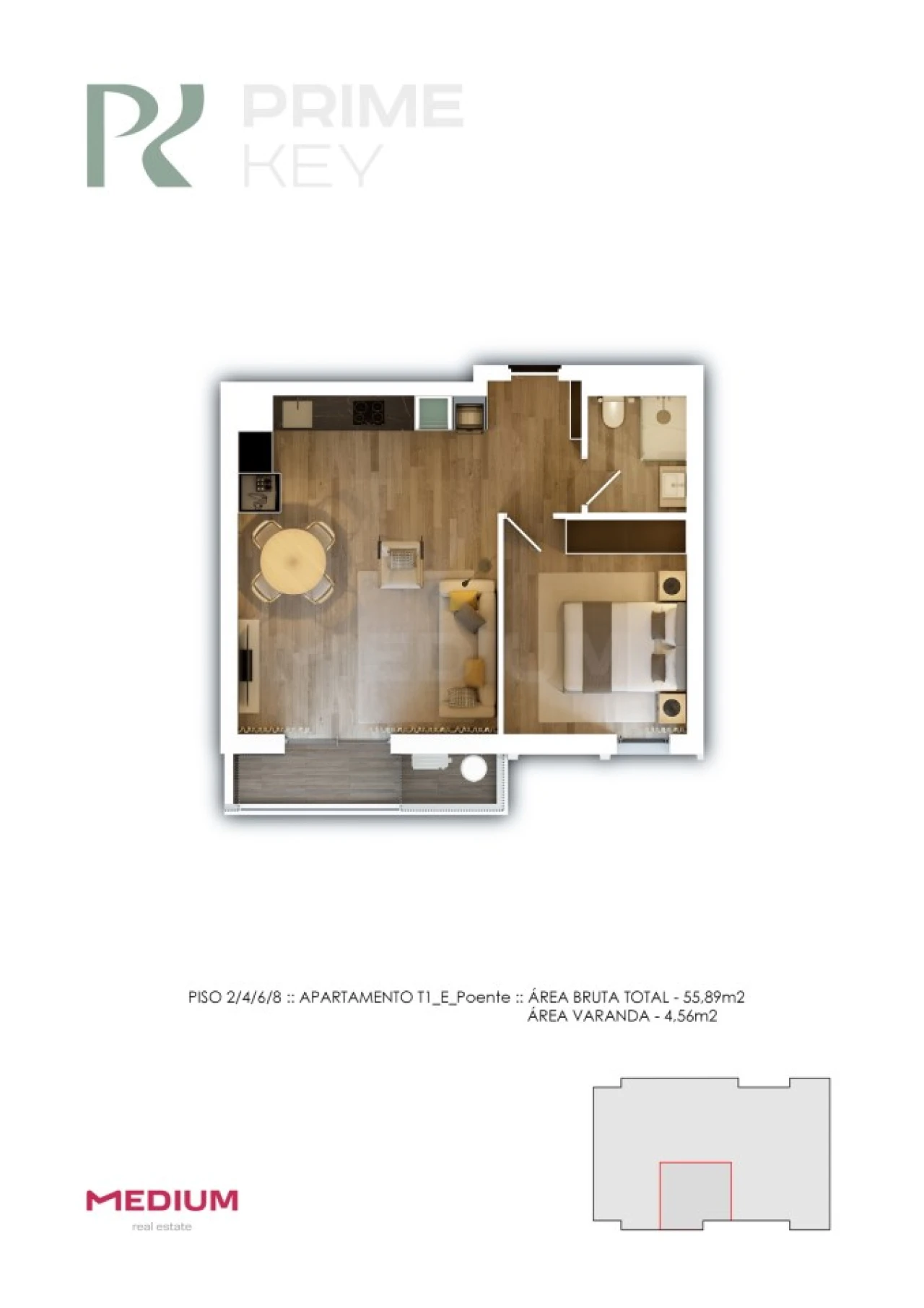 Apartamento T1 para Venda em Vila Nova de Famalicão e Calendário Foto 14