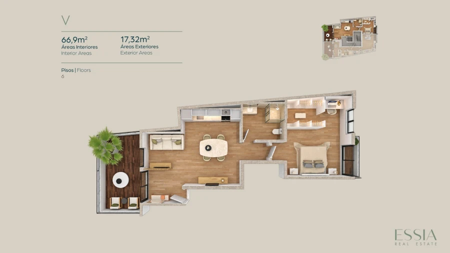 Apartamento T1 para Venda em Matosinhos e Leça da Palmeira Planta 1