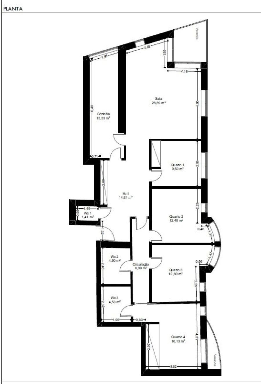 Apartamento T4 para Venda em Vila do Conde Planta 1