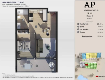 Apartamento T1 para Venda em Calheta