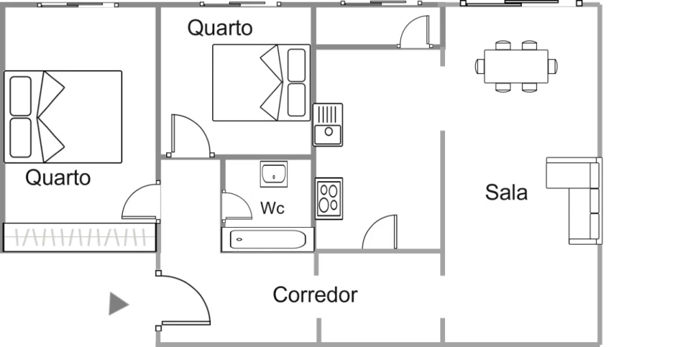 Apartamento T2 para Venda em Santo Andre Planta 1