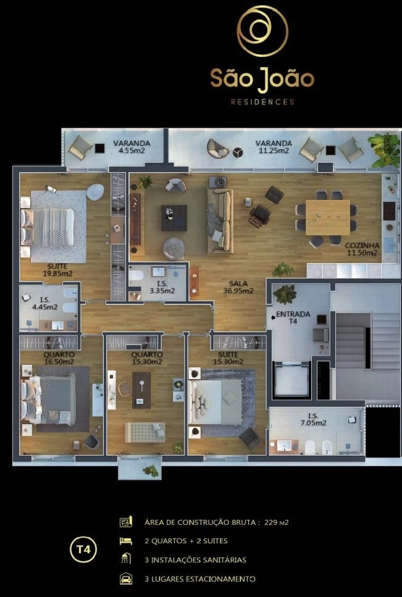 Apartamento T4 para Venda em Carcavelos e Parede Foto 29