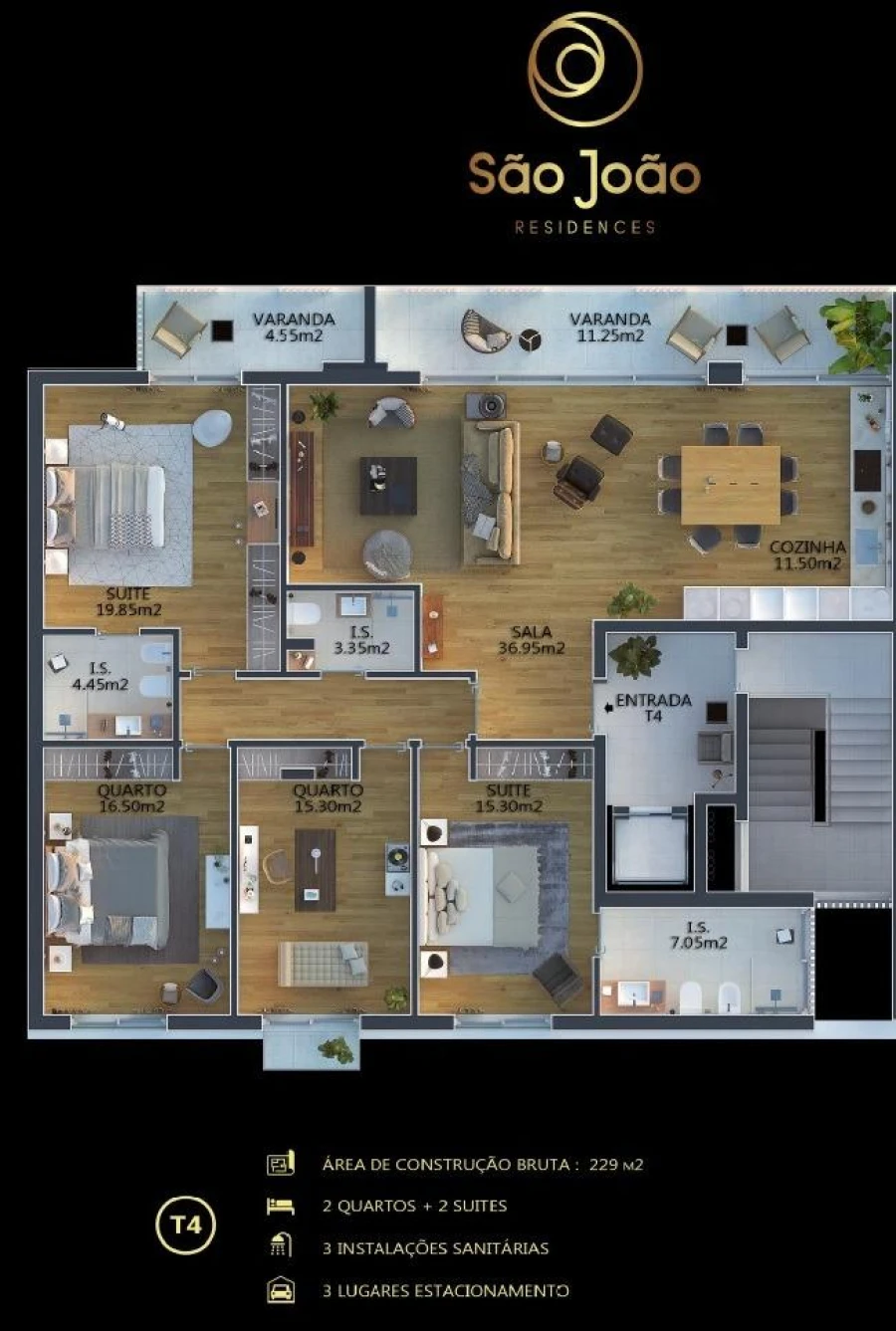 Apartamento T4 para Venda em Carcavelos e Parede Foto 29