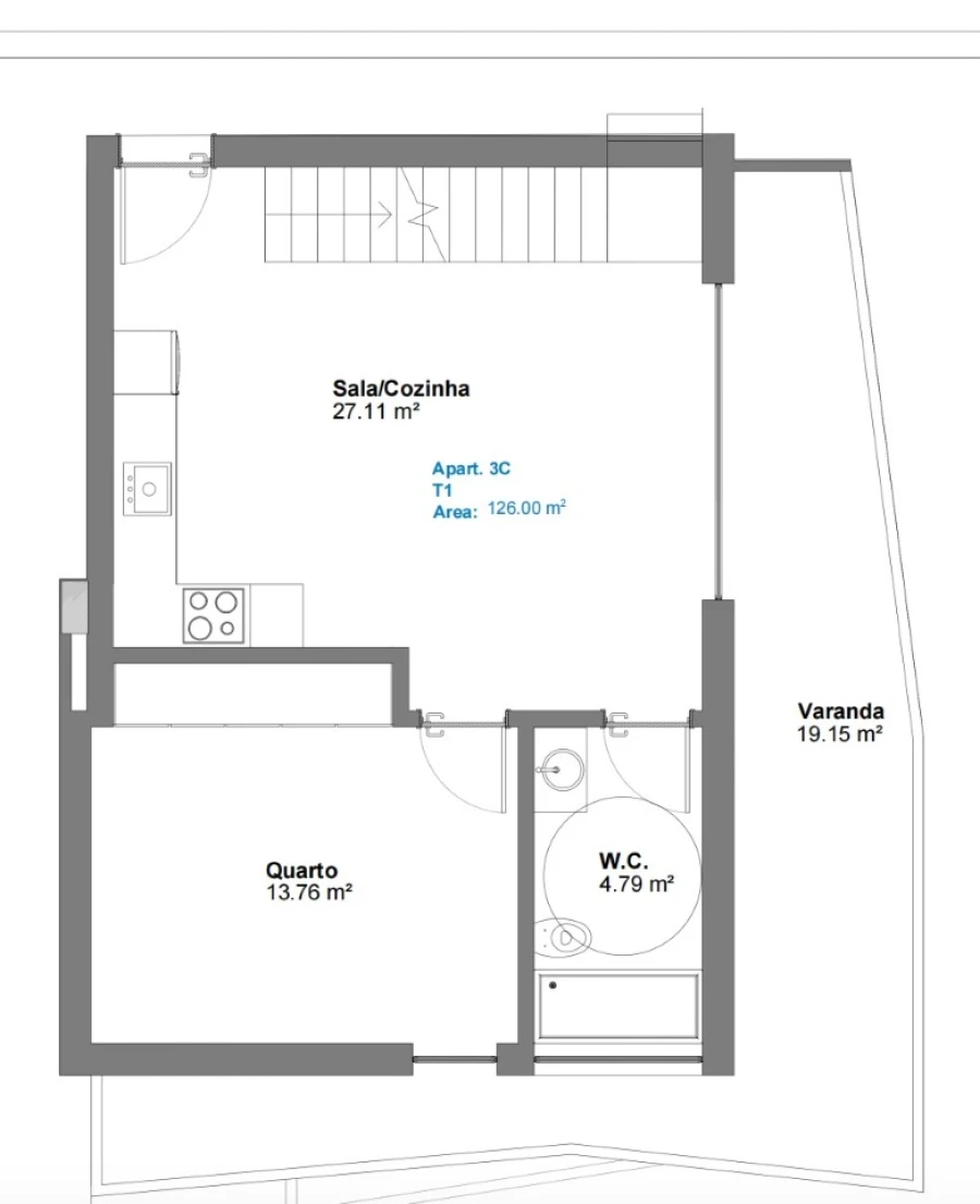 Apartamento T3 para Venda em Oliveira do Bairro Planta 1
