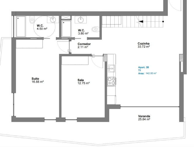 Apartamento T3 para Venda em Oliveira do Bairro Planta 1