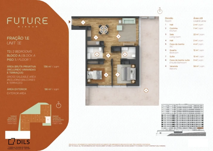 Apartamento T2 para Venda em Algés, Linda-A-Velha e Cruz Quebrada-Dafundo Planta 1
