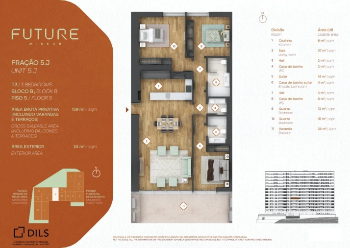 Apartamento T3 para Venda em Algés, Linda-A-Velha e Cruz Quebrada-Dafundo Planta 1