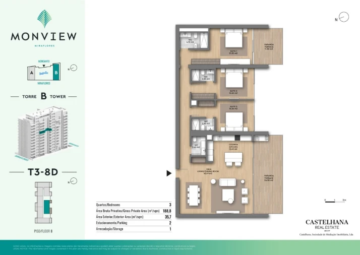 Apartamento T3 para Venda em Algés, Linda-A-Velha e Cruz Quebrada-Dafundo Planta 1
