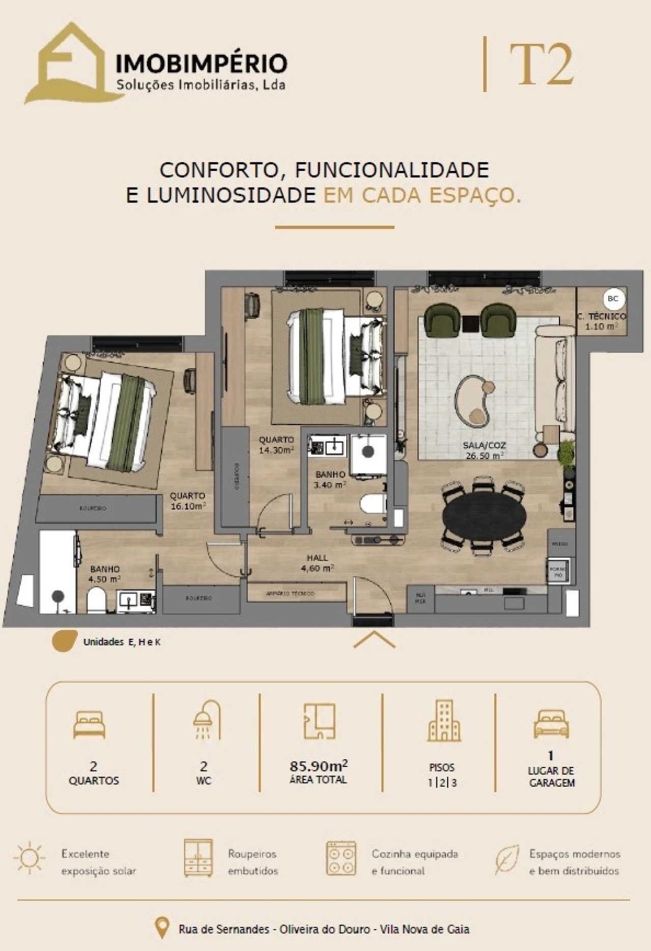 Apartamento T2 para Venda em Oliveira do Douro Planta 2
