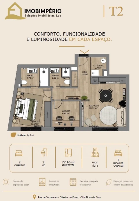 Apartamento T2 para Venda em Oliveira do Douro