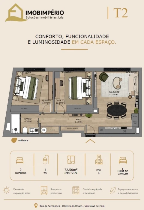 Apartamento T2 para Venda em Oliveira do Douro