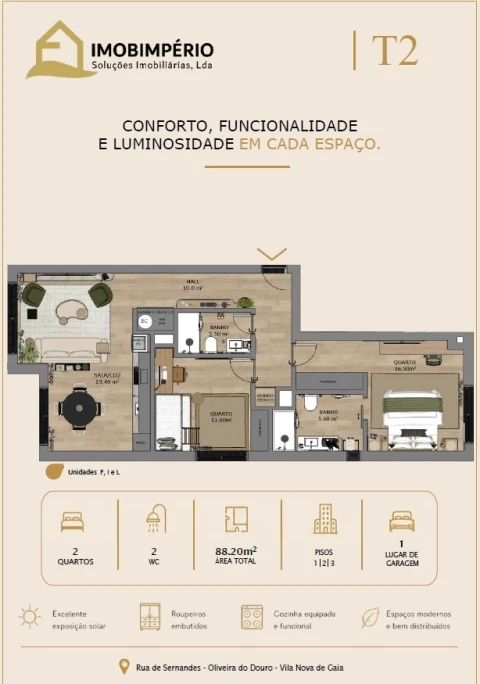 Apartamento T2 para Venda em Oliveira do Douro