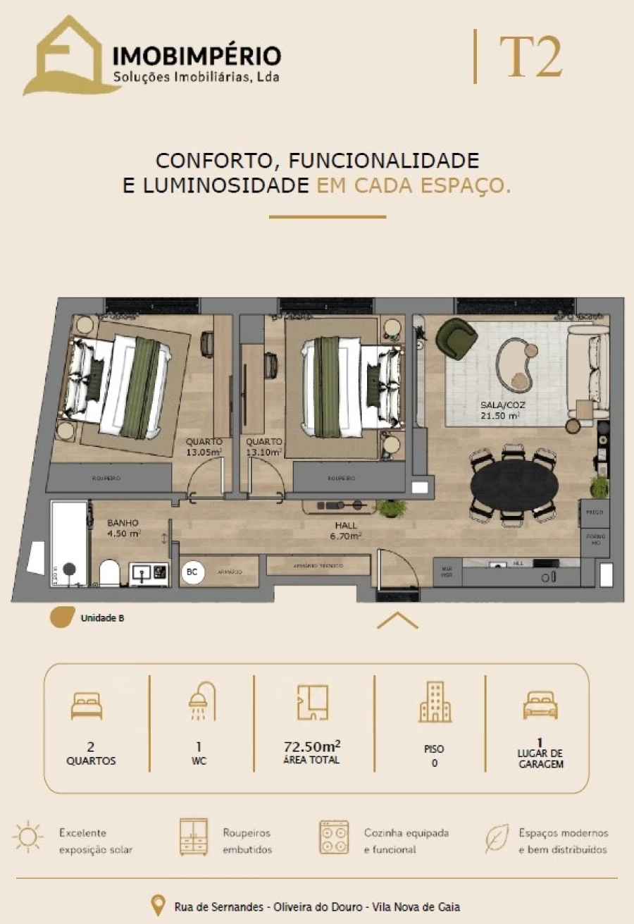 Apartamento T2 para Venda em Oliveira do Douro Planta 3