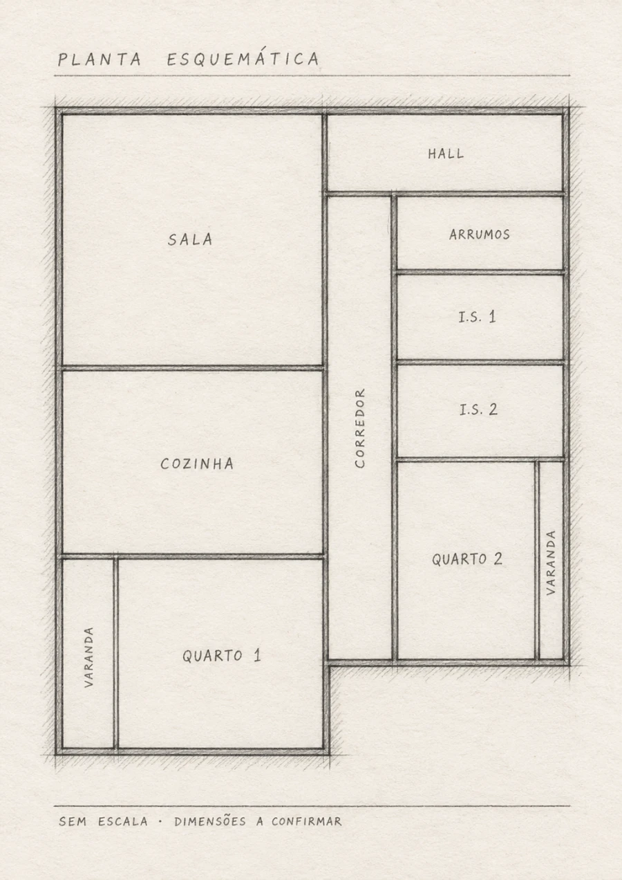 Apartamento T2 para Venda em Pinhal Novo Planta 1