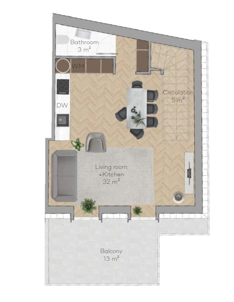 Apartamento T2 para Venda em Santo António Planta 2