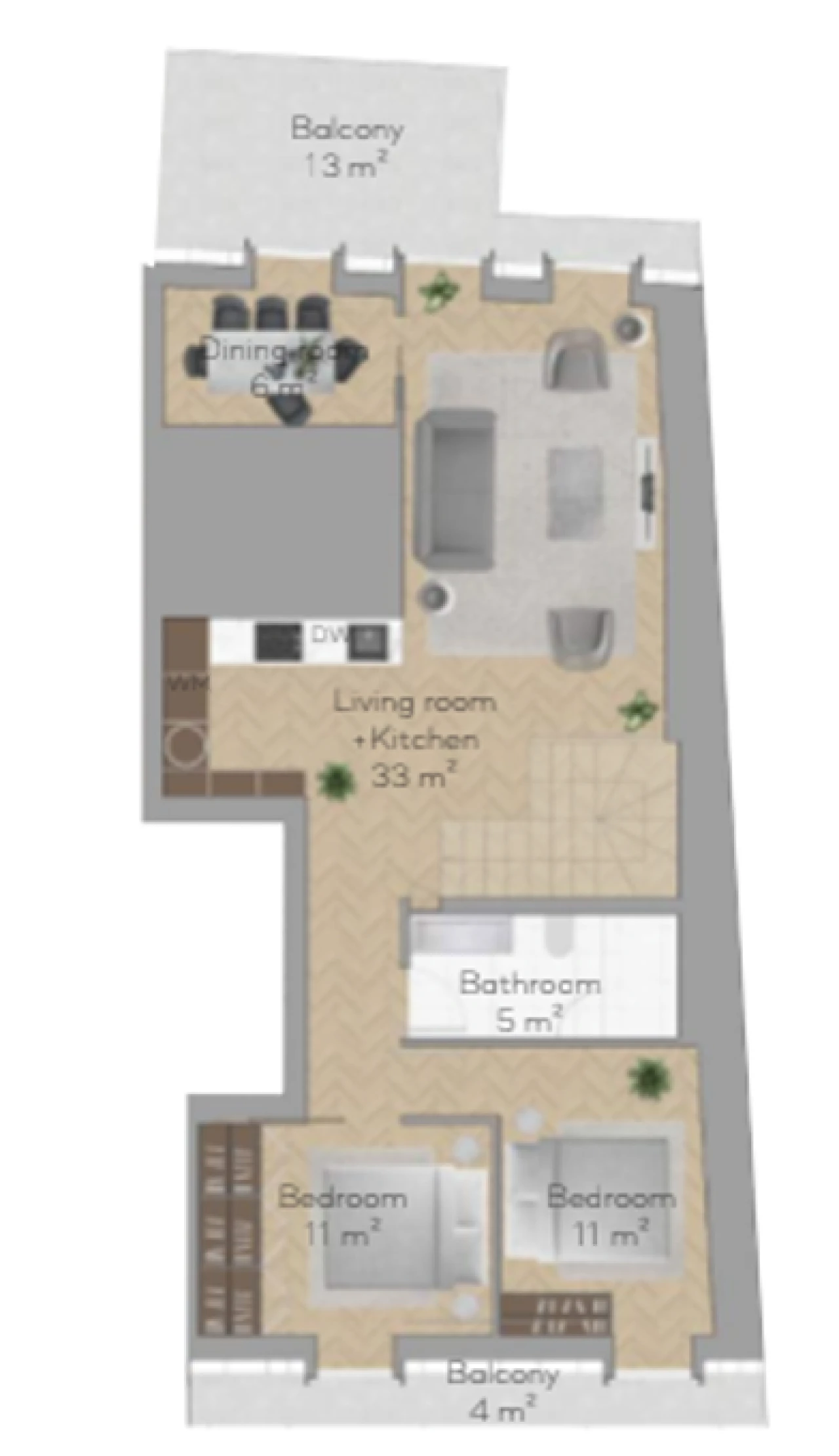 Apartamento T3 para Venda em Santo António Planta 2
