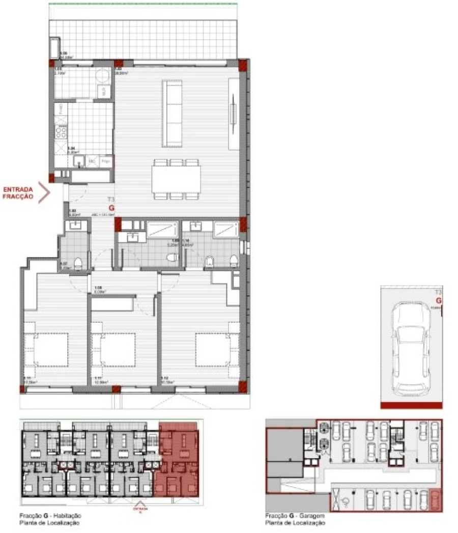 Apartamento T3 para Venda em Santa Marinha e São Pedro da Afurada Planta 1
