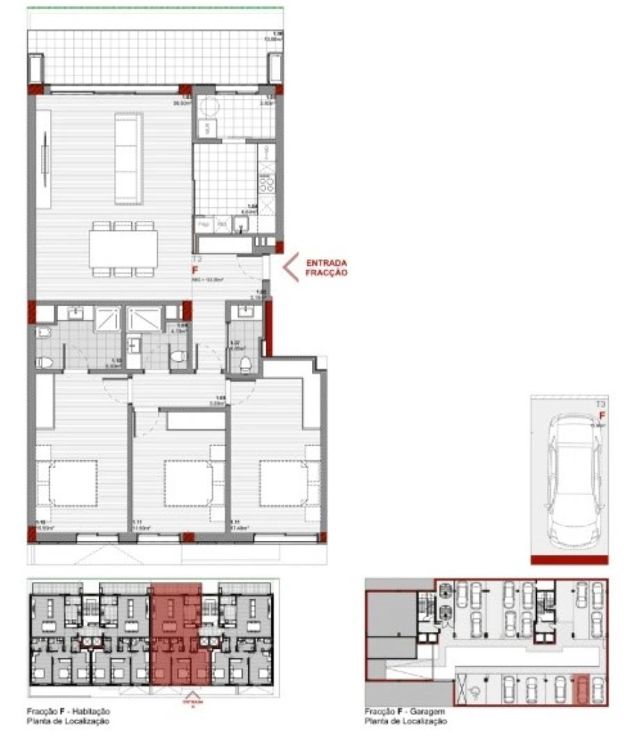 Apartamento T3 para Venda em Santa Marinha e São Pedro da Afurada Planta 1