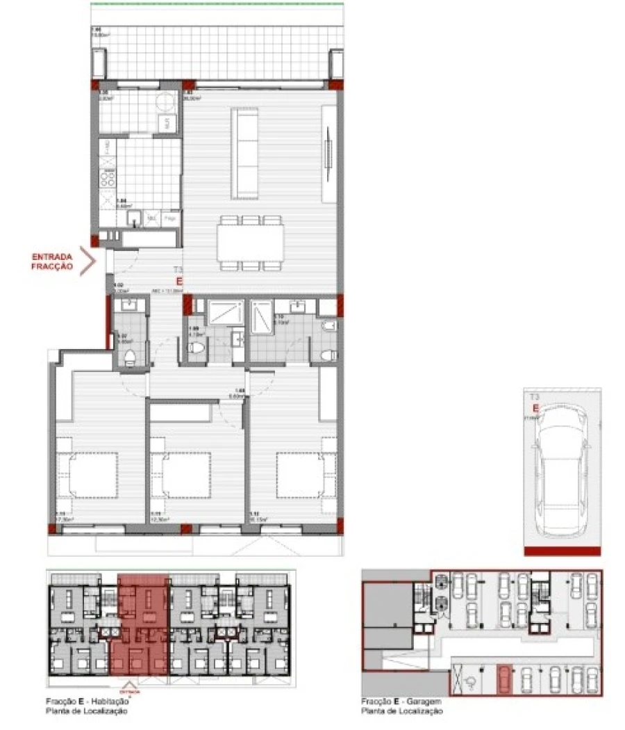 Apartamento T3 para Venda em Santa Marinha e São Pedro da Afurada Planta 1