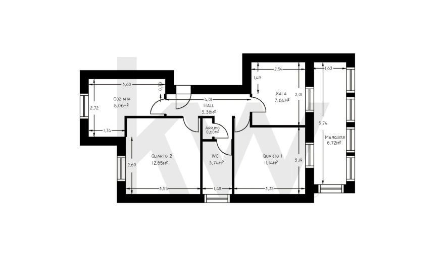 Apartamento T2 para Arrendamento em Vila Praia de Ancora Foto 20