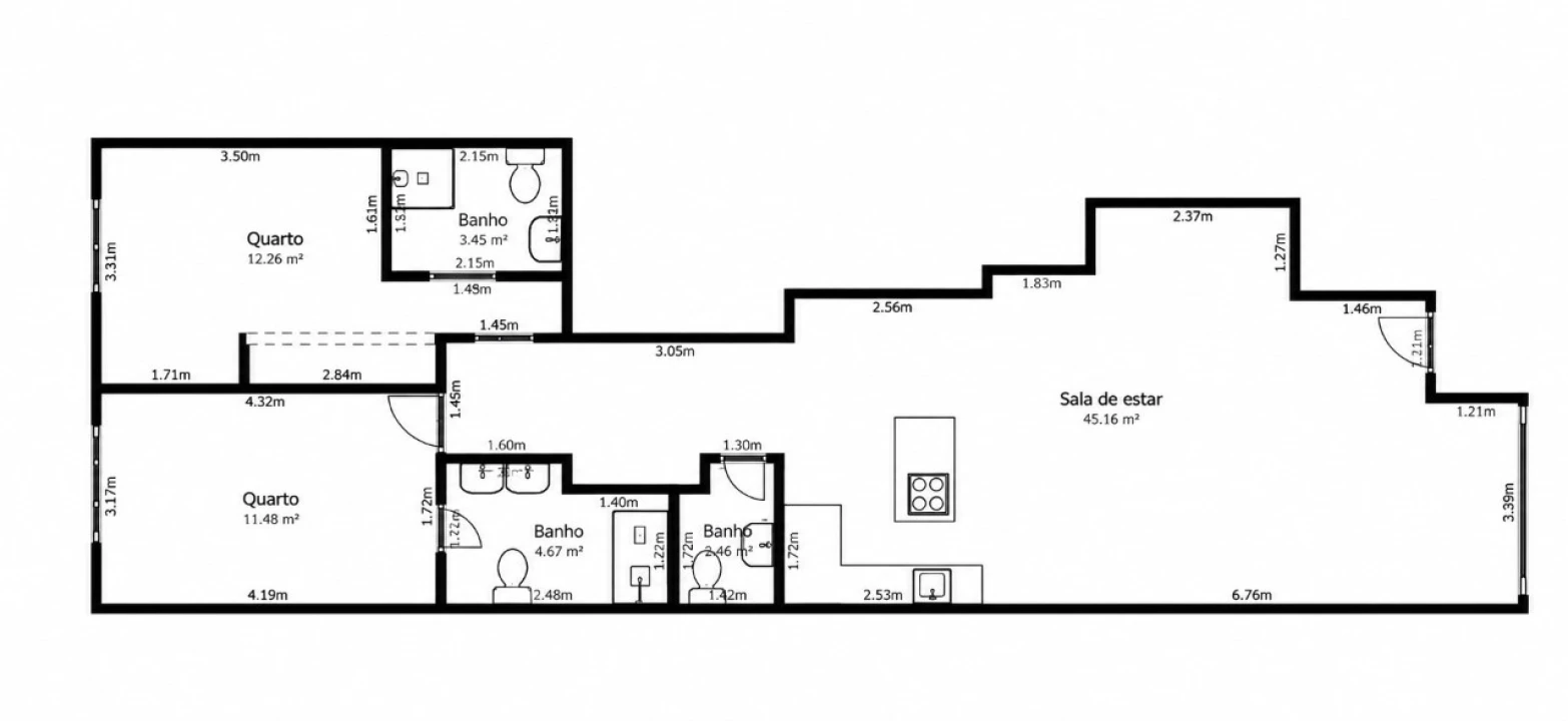Apartamento T2 para Venda em Matosinhos e Leça da Palmeira Planta 2