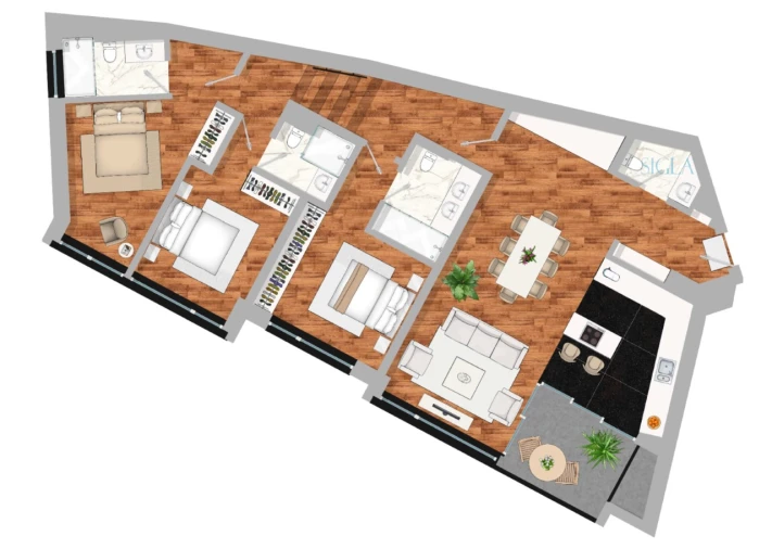 Apartamento T3 para Venda em Lordelo do Ouro e Massarelos Planta 1